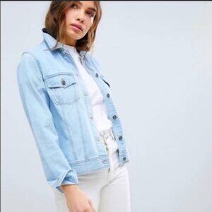 Michael Kors Light Baby Blue Denim Jacket - small on trend